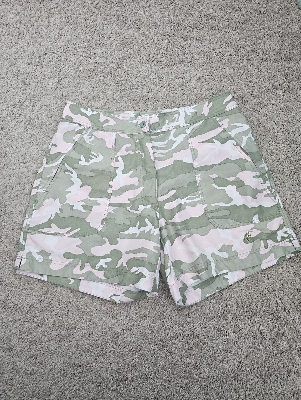 GUY HARVEY Shorts Women Size 6 Camo Camouflage Green Pink White